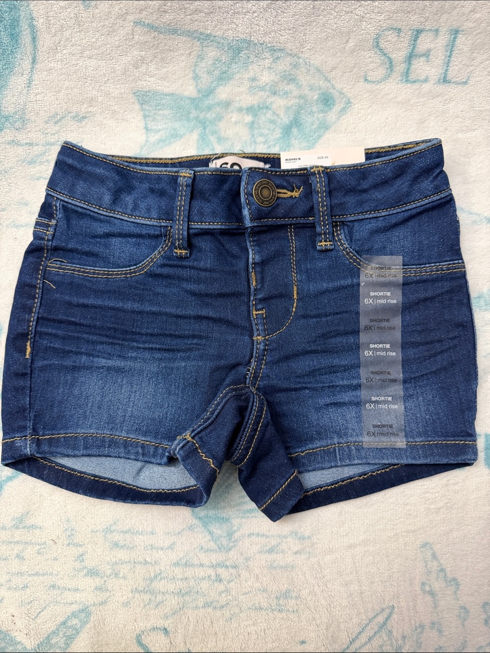 Kohl's Dark Blue Denim Girl’s Shortie Shorts
